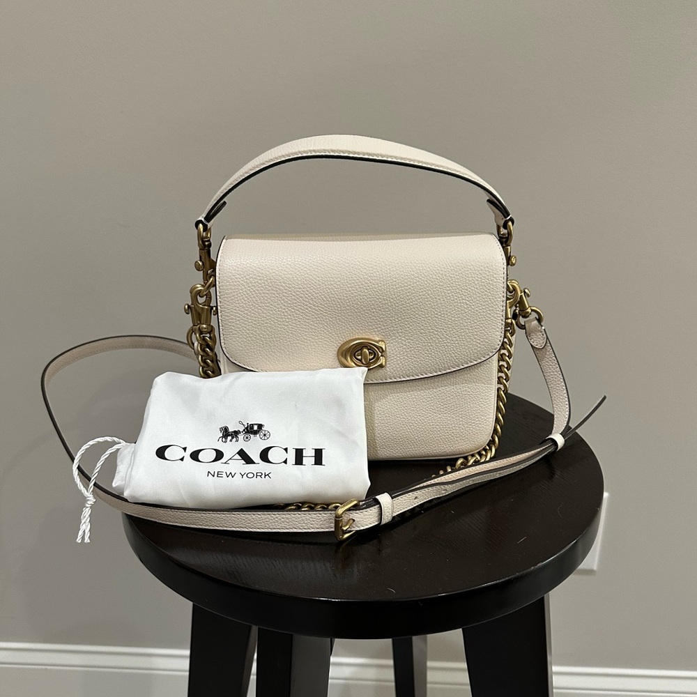 Coach Cassie 19 Chalk Brass Like New 3 straps